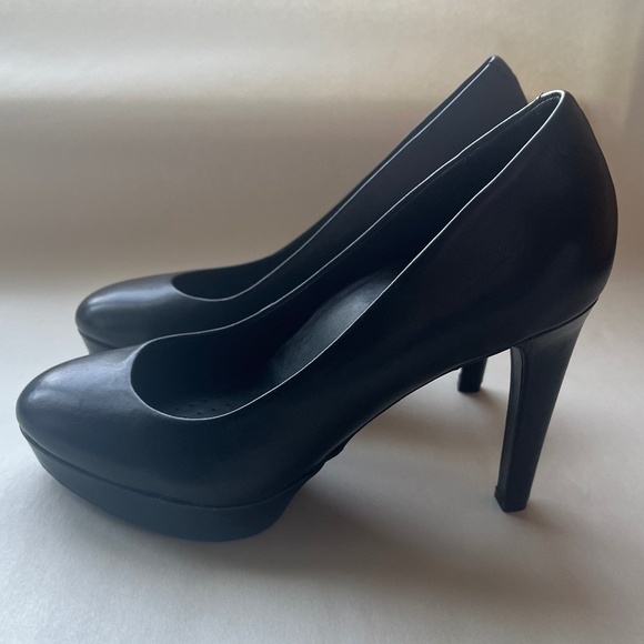 Rockport Adidas Adiprene Black Leather Janae Platform Stiletto Heels Pumps 7.5 - Picture 2 of 12
